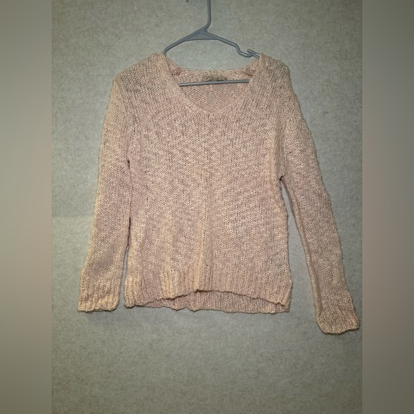 Philosophy Sweaters - Philosophy Light Pink Knit V Neck Sweater, Women Size S